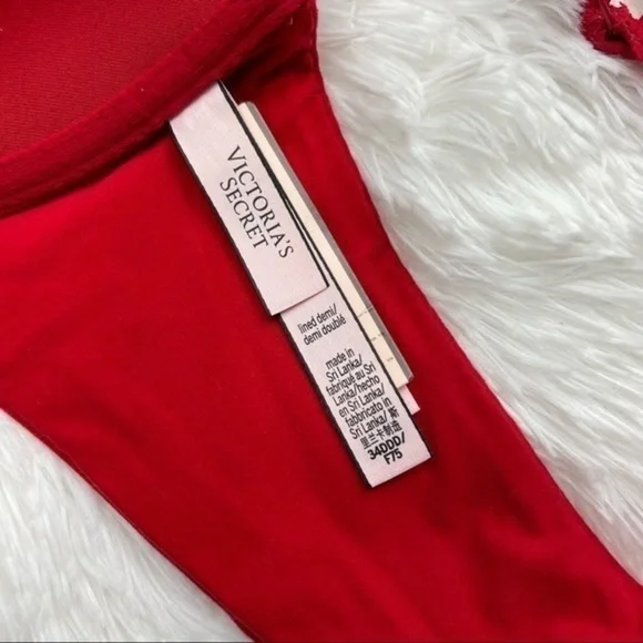VS Body by Victoria Red Lightly Lined Demi 34DDD - Picture 8 of 9